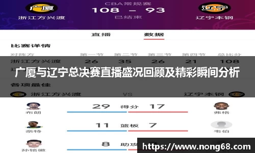 广厦与辽宁总决赛直播盛况回顾及精彩瞬间分析